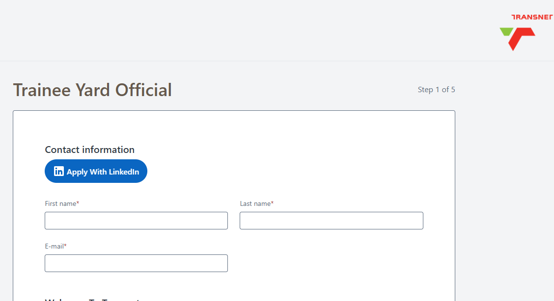 Apply Online Transnet Trainee Yard Official 2025